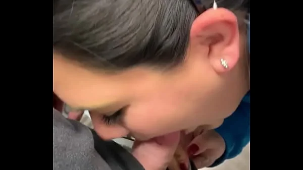 Stupid wife sucking dick in store like a whore