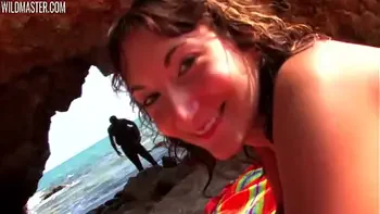 Horny couple does this right in front of them at the beach, they join in