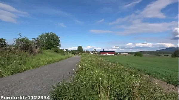 Almost got caught while fingering naive teens creamy pussy on public park bench