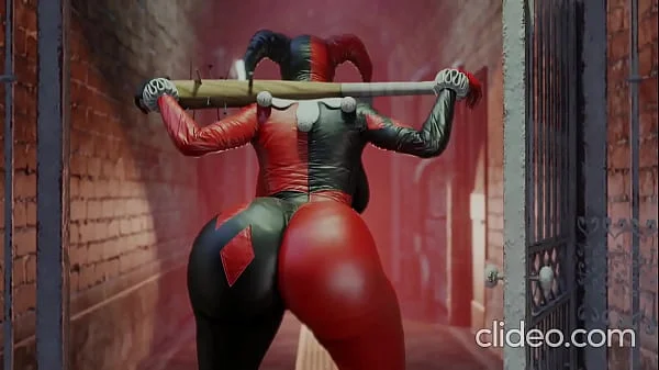 Harley Quinn shaking her bubble booty