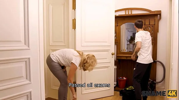 SHAME4K. MILF is so sexy that pervert walks into bathroom and fucks her