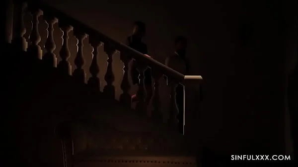 Secretary tied and fucked on the staircase