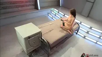 Stunning hairy babe is machine fucked