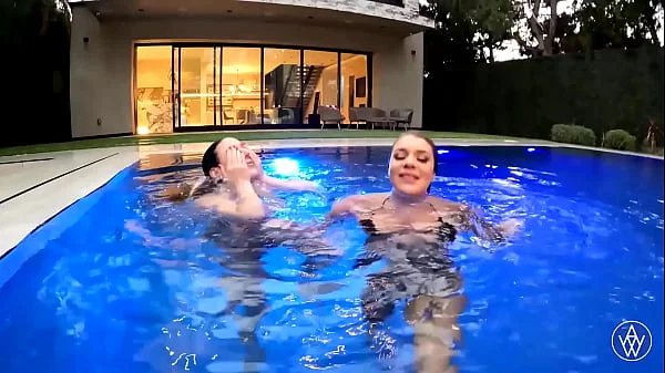 ANGELA WHITE - Busty Lesbian Sex in the Pool with Gabbie Carter