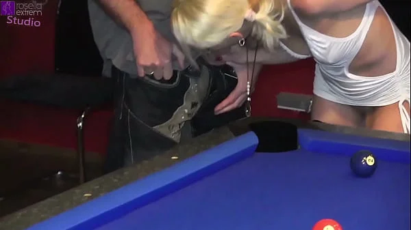 Public: Bareback fuck orgy in the billiard cafe! 3 girls are fucked hard by 10 men! Part 1