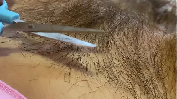 TRIMMING MY SUPER LONG PUSSY HAIR CLOSEUP