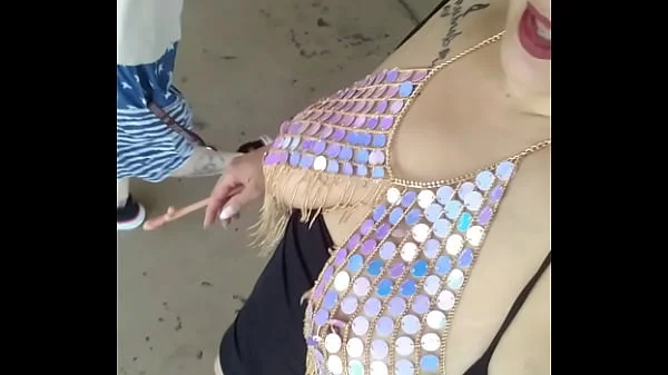 My wife is a sexy exhibitionist, i love to see her flashing her big pierced tits.