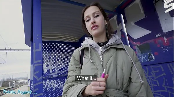 Public Agent Train Station smoker gets her tits out to pay the fine