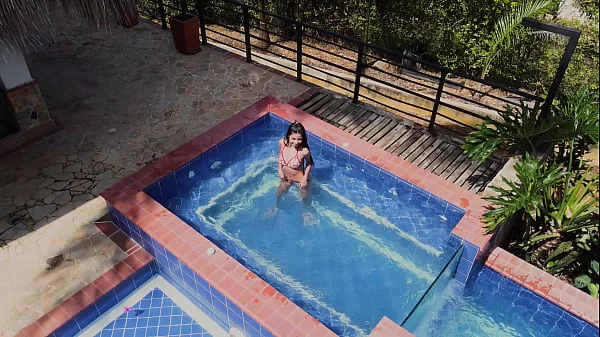 fucked on a sunny day sexy teen Katherin moore gang bang dap in the pool