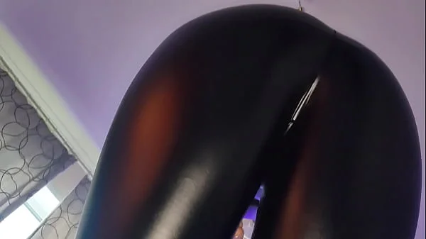 Latex Pants Ass Worship - Sniffing Her Ass In Latex Pants
