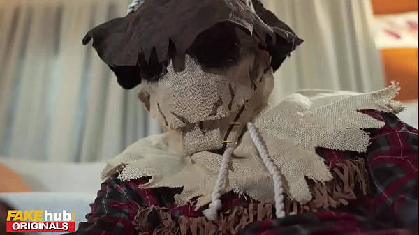 FAKEhub HALLOWEEN - Scarecrow Prank ends with hot Latina getting fucked Anal by college boyfriend