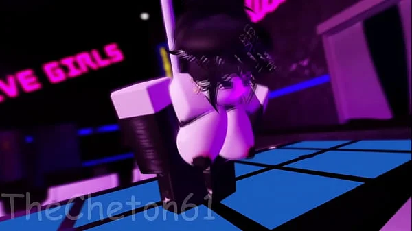 Roblox Strip Club Experience, a slut dances in the Strip Club and gets fucked by a huge cock