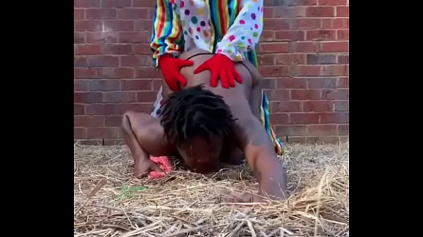 Gibby The Clown fucks ebony in a barn