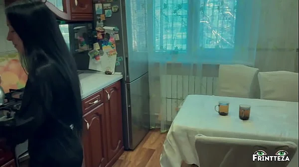 Stepson creampie in Stepmom. Morning cheating on the kitchen.