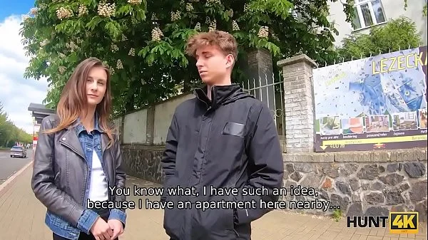 HUNT4K. Stranger offers cash to young couple for crazy sex with him