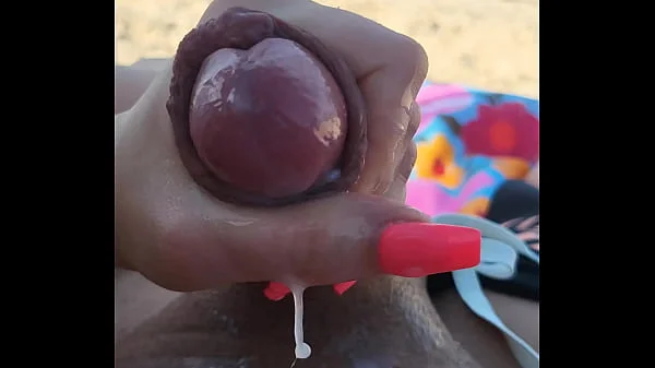 Getting him off on a public beach!