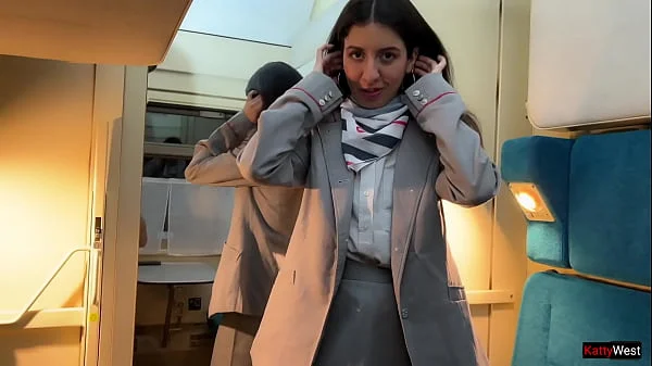 Conductor provided a full service for a special passenger on the train - Anal and Cumwalk