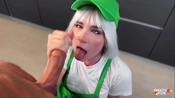 Blonde Barista in Shorts Offered to Rough Fuck Her Hot Holes Instead of Coffee POV