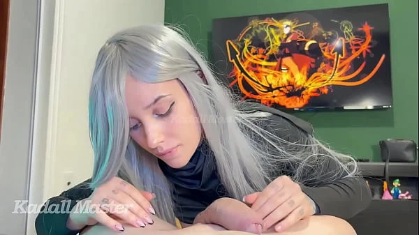 Sonho erotico com hentai do cosplay Kakashi, recebeu uma mamada comeu o cuzinho dela e encheu de leite! NARUTO!!