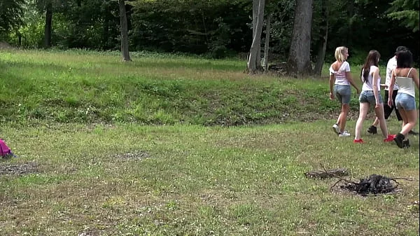 Hikers fucking in forest