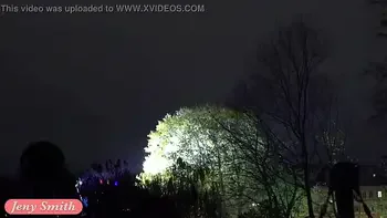 Deep Evening - Russian beauty Jeny Smith walks in public in transparent tights without panties. So you can see the pussy