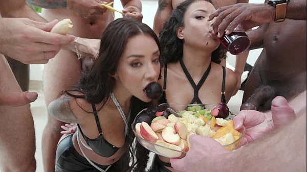 Vitorias perversions vol. 4 featuring OB Slave Nat doing DAP by 6 big cocks after a nice healthy breakfast (DAP, gapes ,Pu.e, milk enemas)