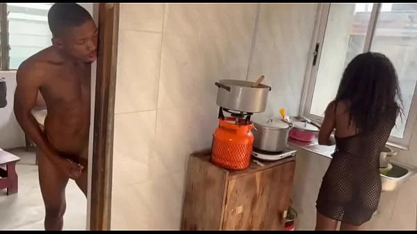 Newly married couple having Passionate Sex in The Kitchen