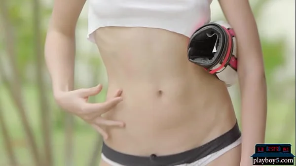 Petite Russian model with a sexy ass gets naked after boxing