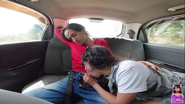 First time fucking in a car with a huge cock