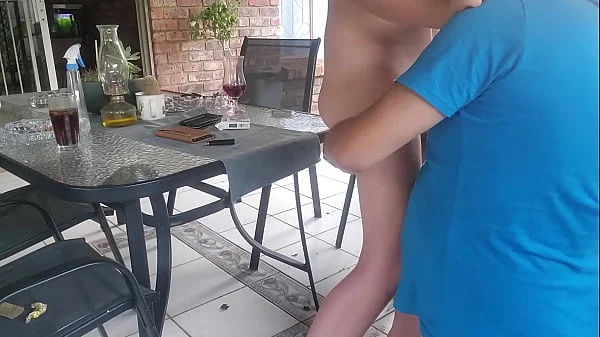 Fucking my neighbors wife outdoor on the patio