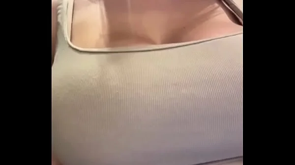 My sexy stepmom shows her big milky tits in the kitchen