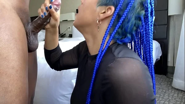 Sloppy blowjob by Blue hair throatgoat