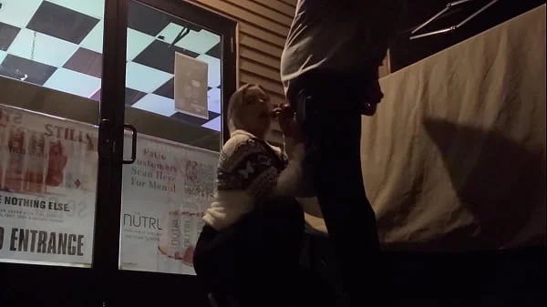 Extremely Risky Bar Blowjob and Downtown Sucking and Flashing