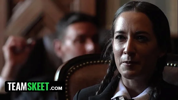 Goth Girl Wednesday Adams and Her Ebony Friend Get Fucked by a Classmate - Freya von Doom and Lilly Starfire