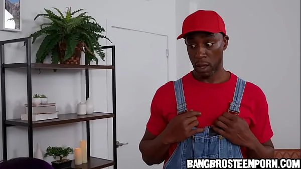 Hot punk teen sucking the two plumbers' huge black cocks!