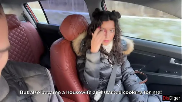 Risky Public Sex in the Car Huge Cum on Face and Cumwalk in metro