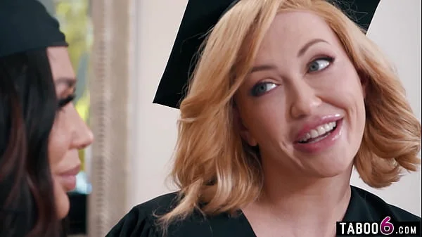 MILFs graduation party turns into an insane reverse gangbang party