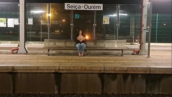 Public Outdoor Train Station Fuck with a Stranger