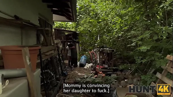 HUNT4K. Naughty chick fucked a stranger in front of her family