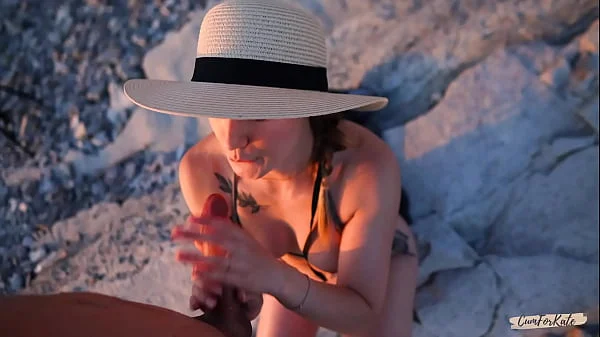 No barriers to love. A young couple wants public sex and fucks right on the beach