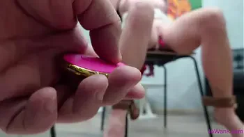 remote controlled orgasm while tied up on a chair