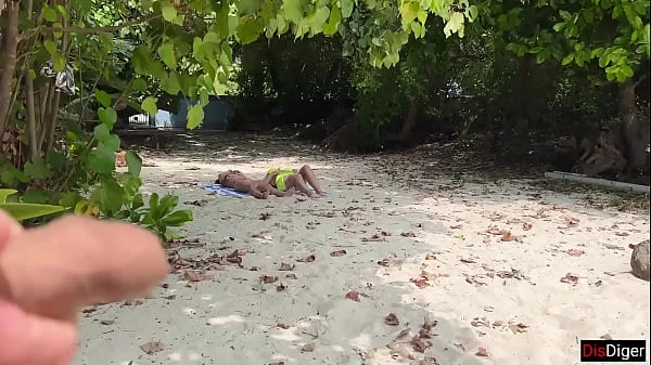 Public Pickup Stepmom and Stepdaughter on Beach - Risky Dick Flashing Cum on Face