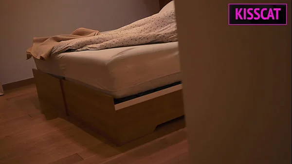 Step son can't rest at couch, so watch on step mom masturbation and fuck her later in share bed