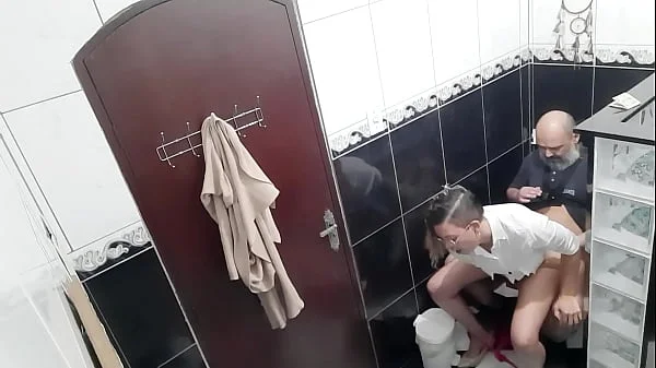He paid to film the lesbian sucking and fucking in the bar's bathroom.