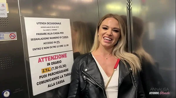 Risky Public Blowjob: Blonde Slut Swallows It All