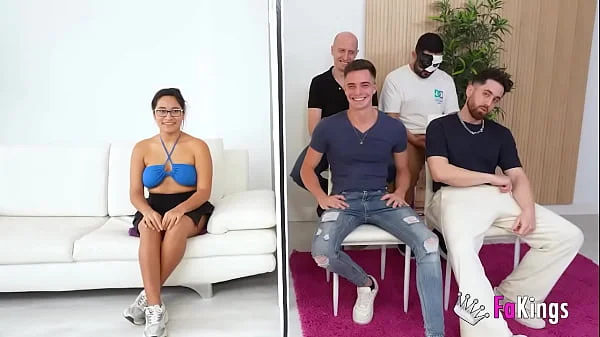 Lana Villafuerte has a blind date with several guys. Will she be able to choose a candidate or will she end up in a gangbang?