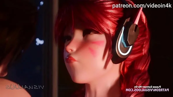 Cute & Hot D.va Romantic Washroom Sex - 3D Hentai Cartoon (AI upscaled) gameplay