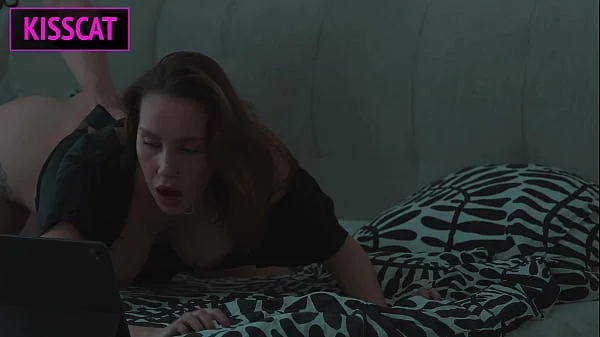 Step mom and Step son Watch Porn, Masturbate to Creampie Bliss in Share Bed Hotel Vacation