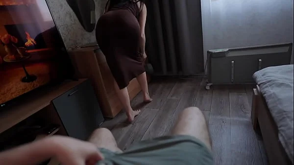 Step Mom Caught Step Son With Boner and Helps to Cum Quick