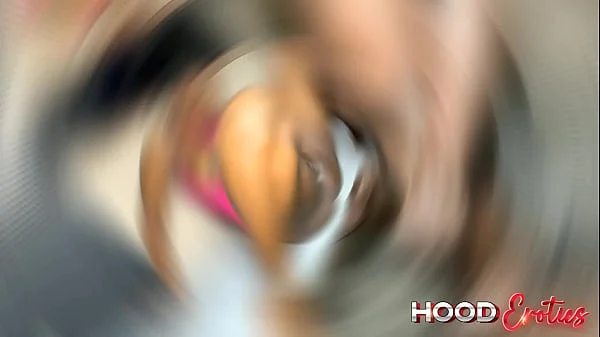 Cute African girl gets banged good on the table.